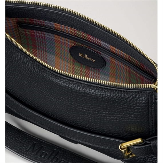 Mulberry Lennox Shoulder Bag, Black Heavy Grain